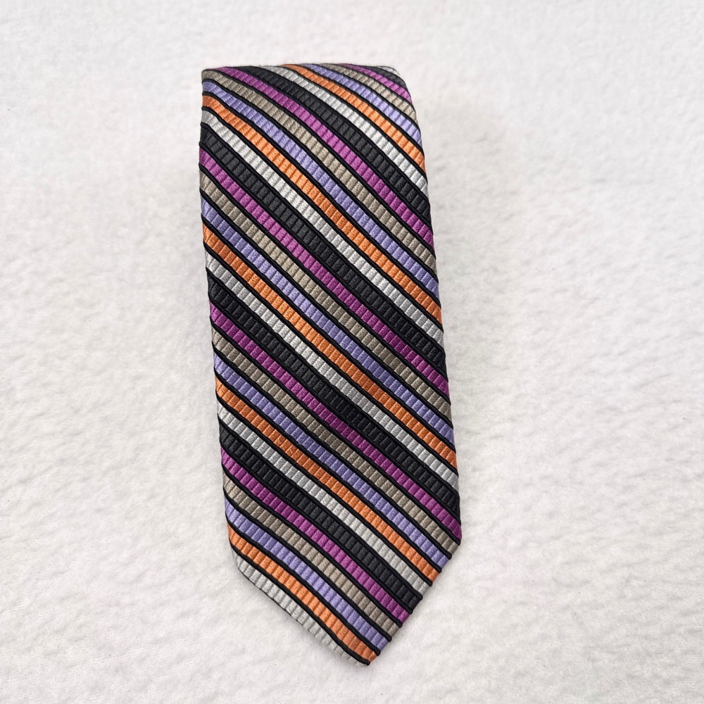 Robert Talbott Carmel Necktie Tie Multicolor Striped 100% Silk Hand Sewn